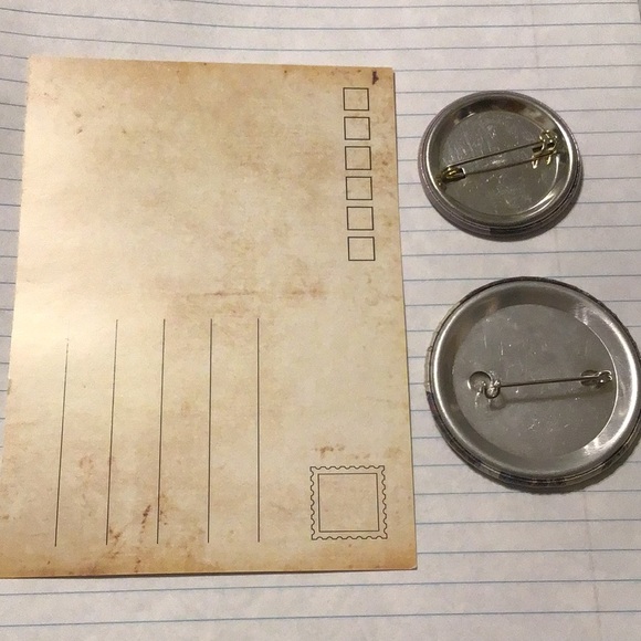 Michael Jackson vintage 80s pin back button badges and bonus postcard retro - Picture 2 of 4